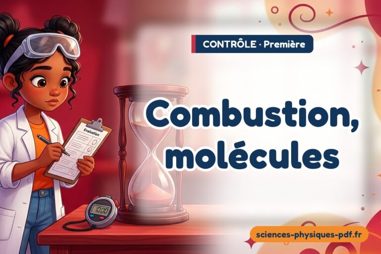 Combustion, molécules : contrôle de sciences physiques en première – PDF gratuit à télécharger et imprimer