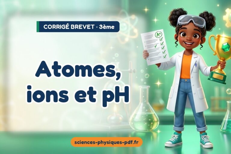 Atomes, ions et pH : corrigé du sujet de brevet de sciences physiques – PDF gratuit à télécharger et imprimer