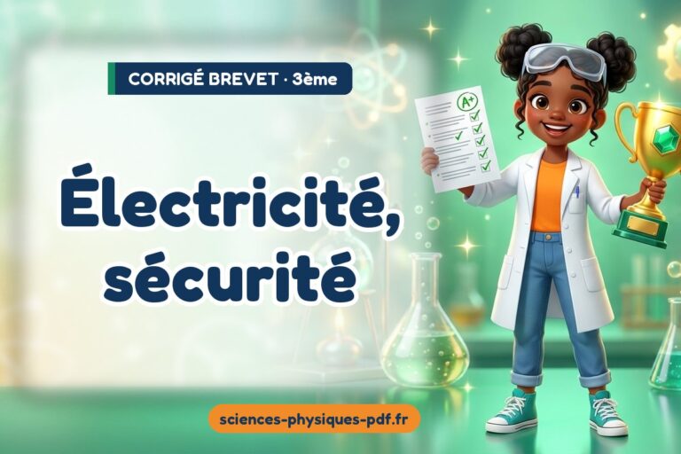 Électricité, sécurité : corrigé du sujet de brevet de sciences physiques – PDF gratuit à télécharger et imprimer