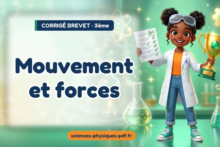 Mouvement et forces : corrigé du sujet de brevet de sciences physiques – PDF gratuit à télécharger et imprimer