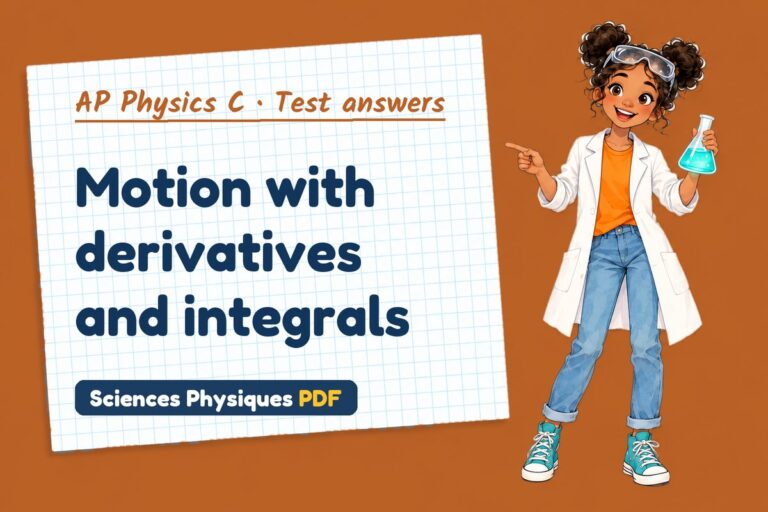 Calculus kinematics test answers and mark scheme for AP Physics C (free PDF download)