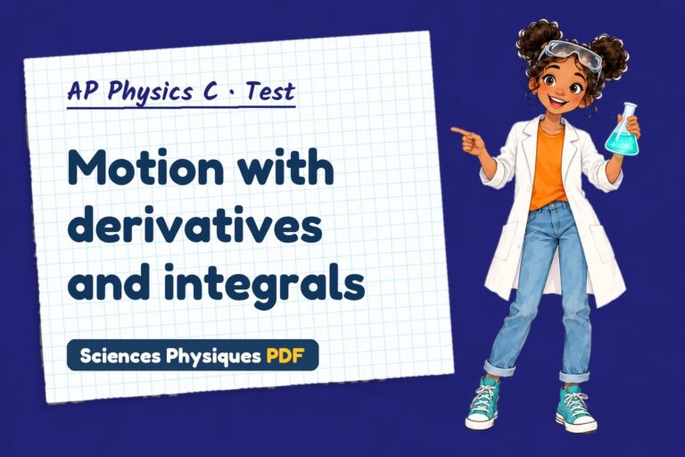 Calculus kinematics test with answers for AP Physics C (free PDF download)