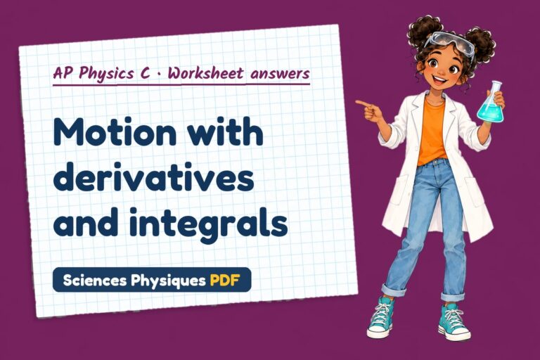 Calculus kinematics worksheet answers for AP Physics C (free PDF download)