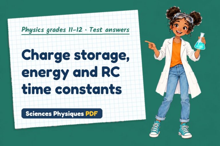 Capacitor test answers and mark scheme for A Level physics (free PDF download)