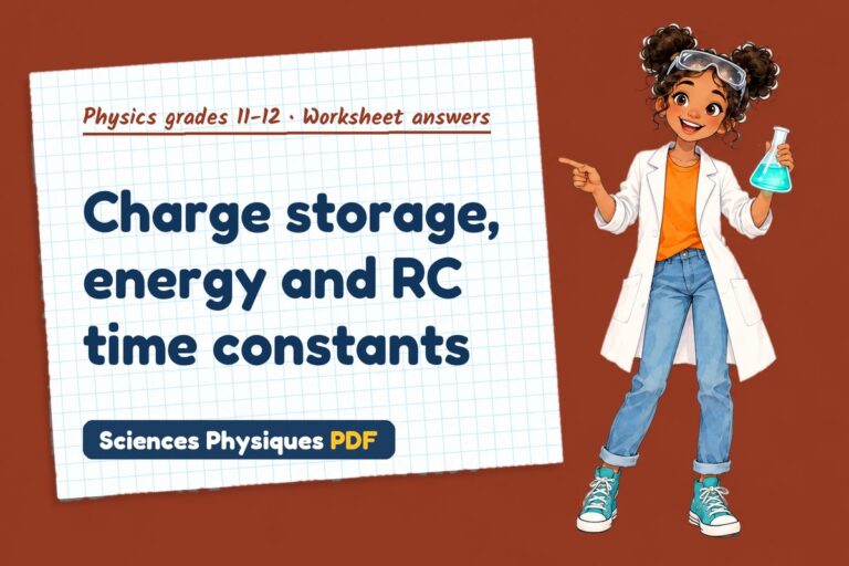 Capacitor worksheet answers for A Level physics (free PDF download)