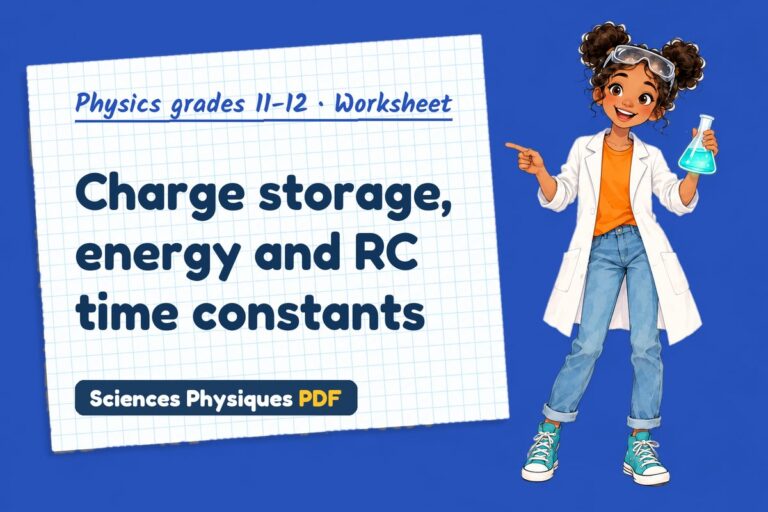 Capacitor worksheet with answers for A Level physics (free PDF download)