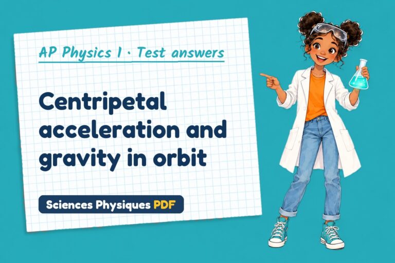 Centripetal acceleration test answers and mark scheme for AP Physics 1 (free PDF download)