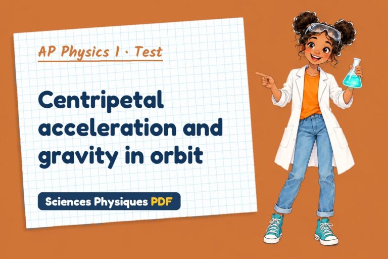 Centripetal acceleration test with answers for AP Physics 1 (free PDF download)