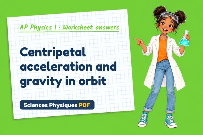 Centripetal acceleration worksheet answers for AP Physics 1 (free PDF download)