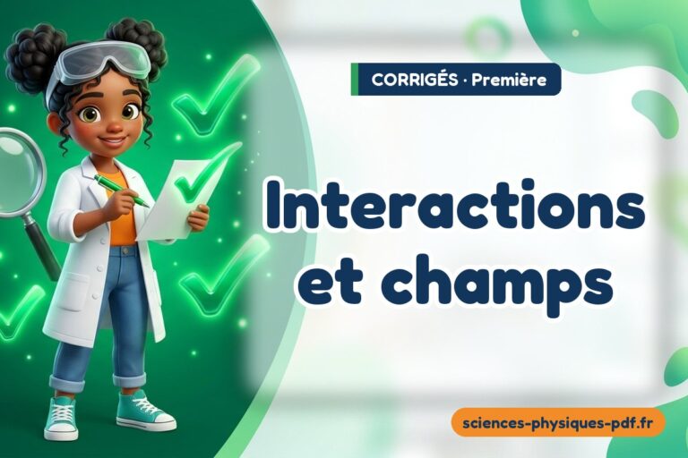 Interactions et champs : corrigé des exercices physique-chimie première – PDF gratuit à télécharger et imprimer