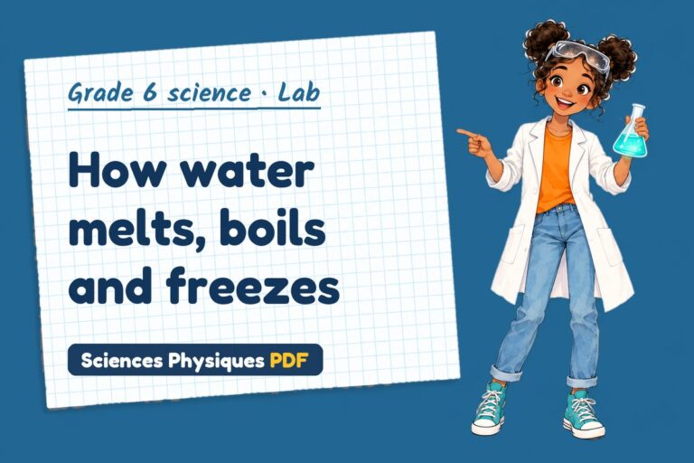 Changes of state lab for grade 6 science: practical with sample results (free PDF download)