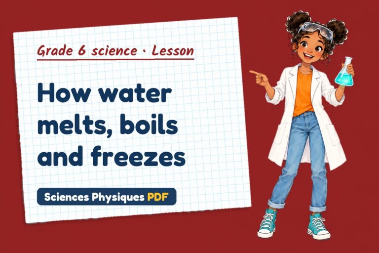 Changes of state notes and lesson for grade 6 science (free PDF download)