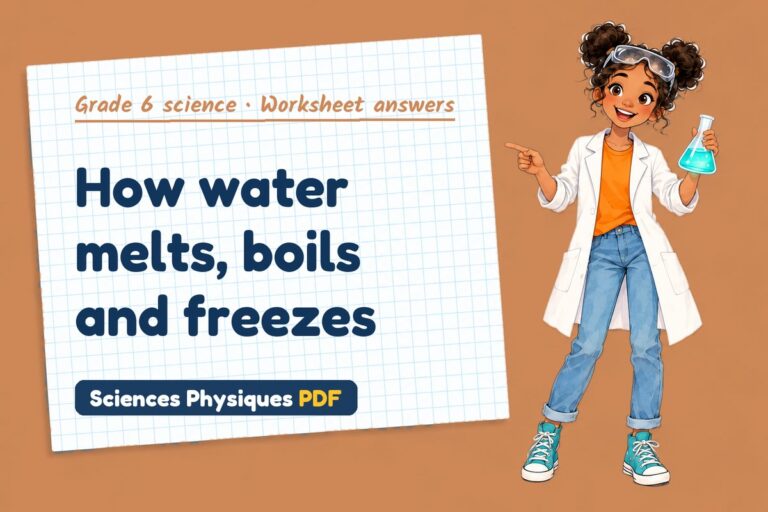 Changes of state worksheet answers for grade 6 science (free PDF download)