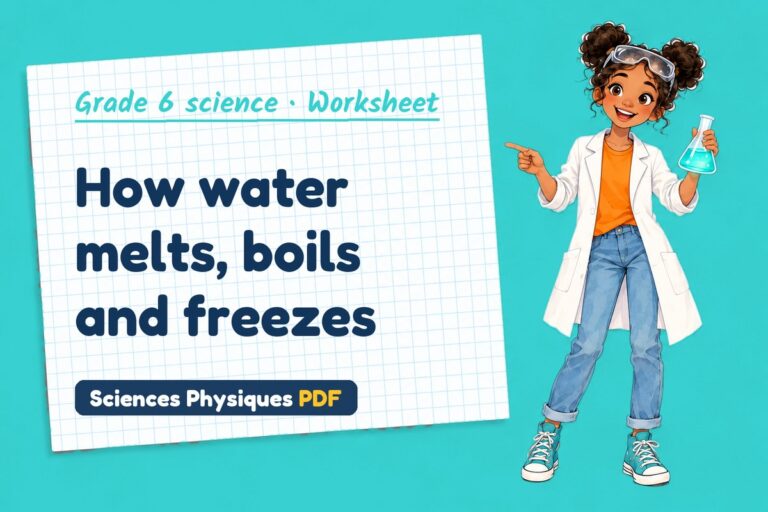 Changes of state worksheet with answers for grade 6 science (free PDF download)