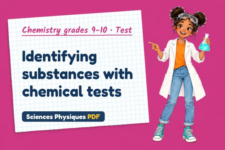 Chemical analysis test with answers for GCSE chemistry (free PDF download)