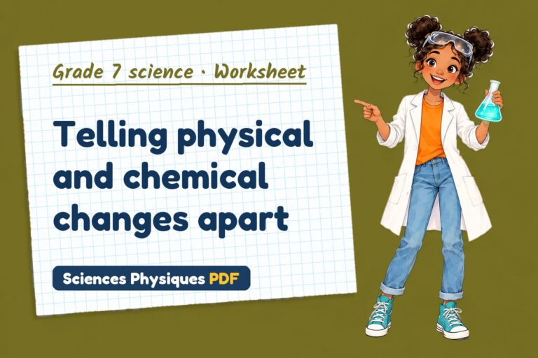 Chemical change worksheet with answers for grade 7 science (free PDF download)