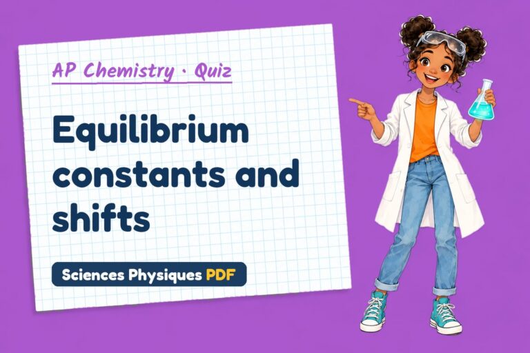 Chemical equilibrium quiz for AP Chemistry: 10 questions with answers