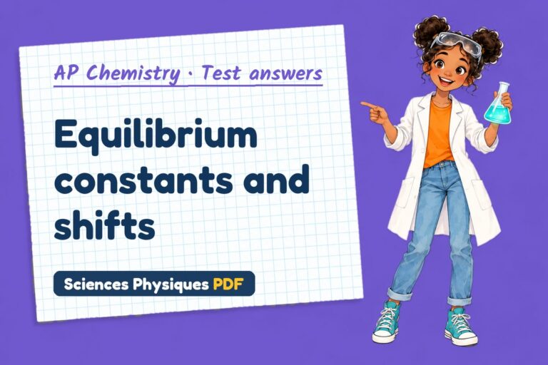 Chemical equilibrium test answers and mark scheme for AP Chemistry (free PDF download)