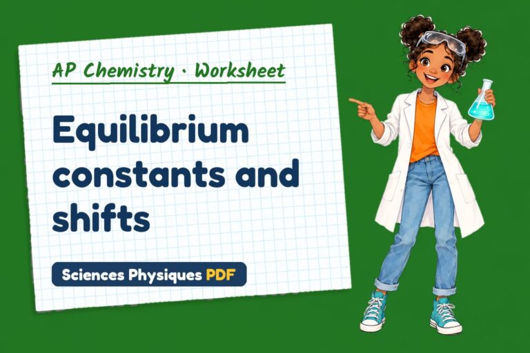 Chemical equilibrium worksheet with answers for AP Chemistry (free PDF download)