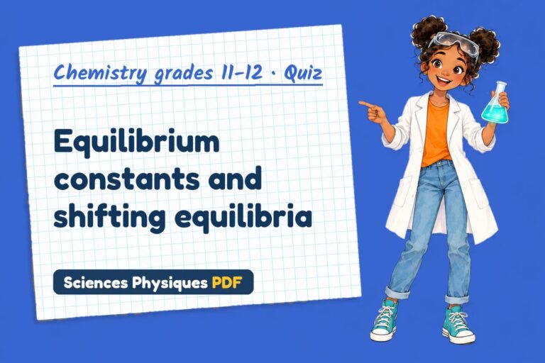 Chemical equilibrium quiz for A Level chemistry: 10 questions with answers
