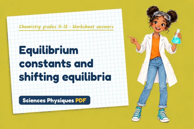 Chemical equilibrium worksheet answers for A Level chemistry (free PDF download)