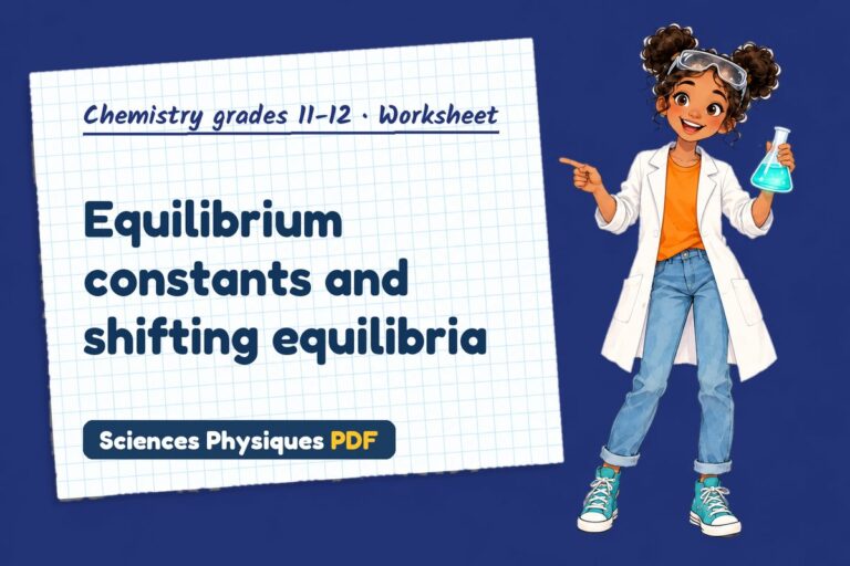 Chemical equilibrium worksheet with answers for A Level chemistry (free PDF download)
