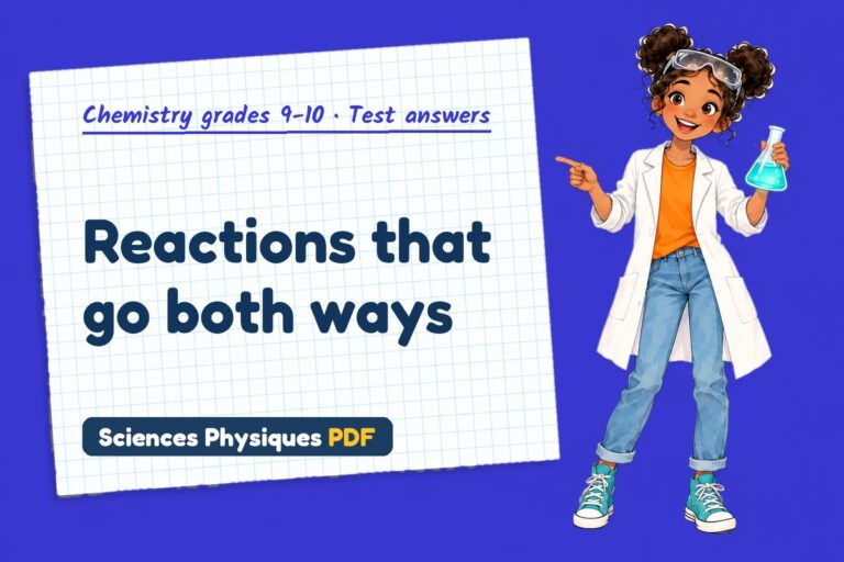 Chemical equilibrium test answers and mark scheme for GCSE chemistry (free PDF download)