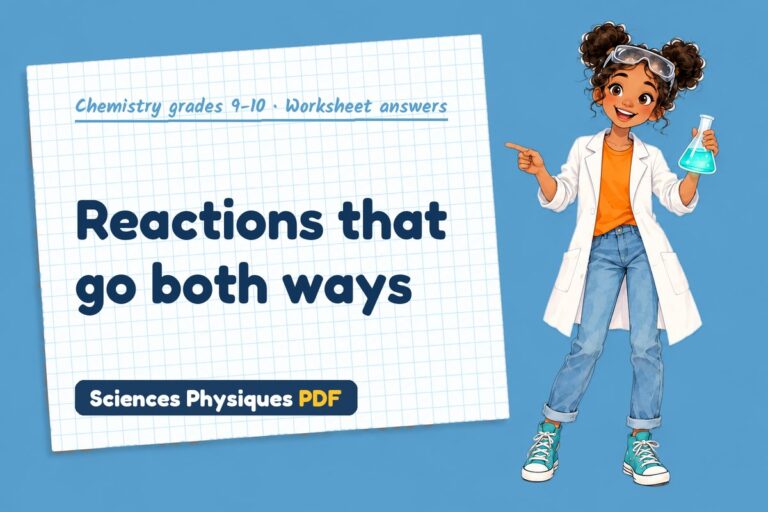 Chemical equilibrium worksheet answers for GCSE chemistry (free PDF download)