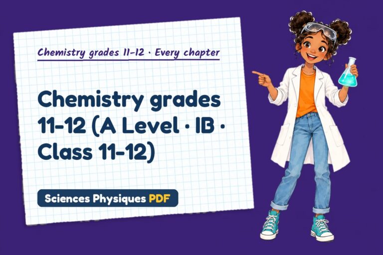 Chemistry 11-12 lessons, worksheets, labs, tests and quizzes (free PDF download)
