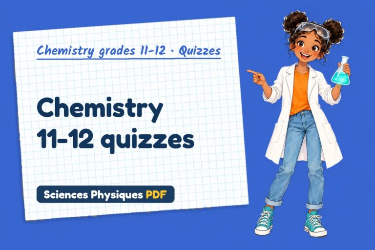 Chemistry 11-12 quizzes online