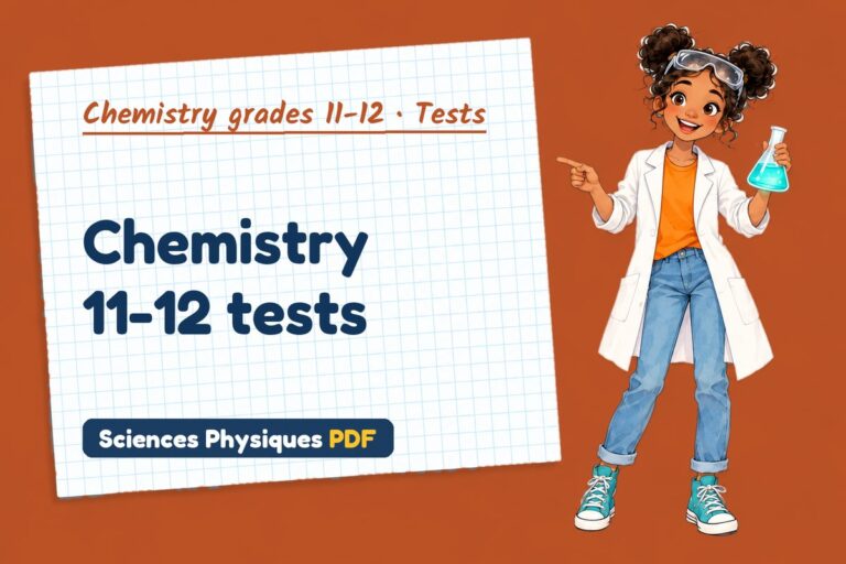 Chemistry 11-12 tests with mark schemes (free PDF download)