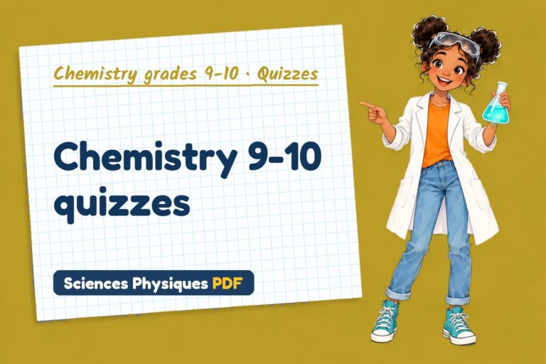 Chemistry 9-10 quizzes online