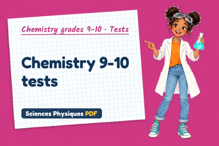 Chemistry 9-10 tests with mark schemes (free PDF download)