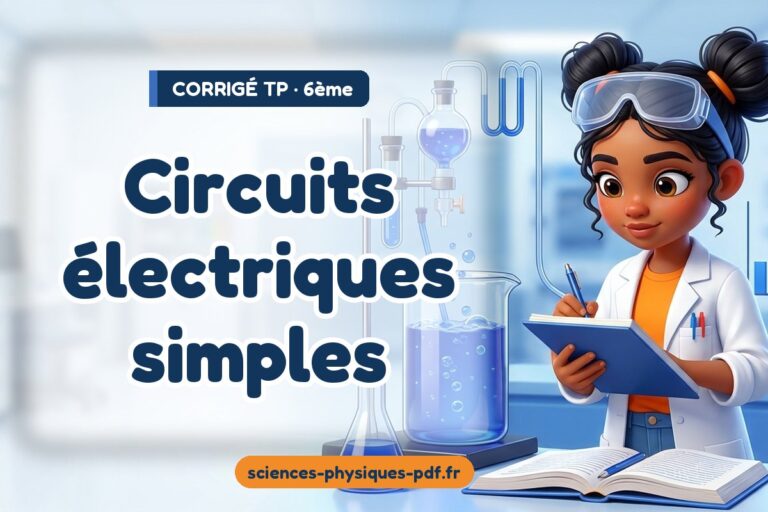 Circuits électriques simples : corrigé du TP de sciences physiques 6e – PDF gratuit à télécharger et imprimer