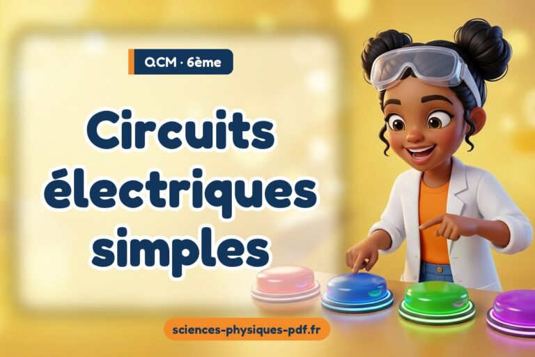 Circuits électriques simples : QCM de sciences physiques en 6e
