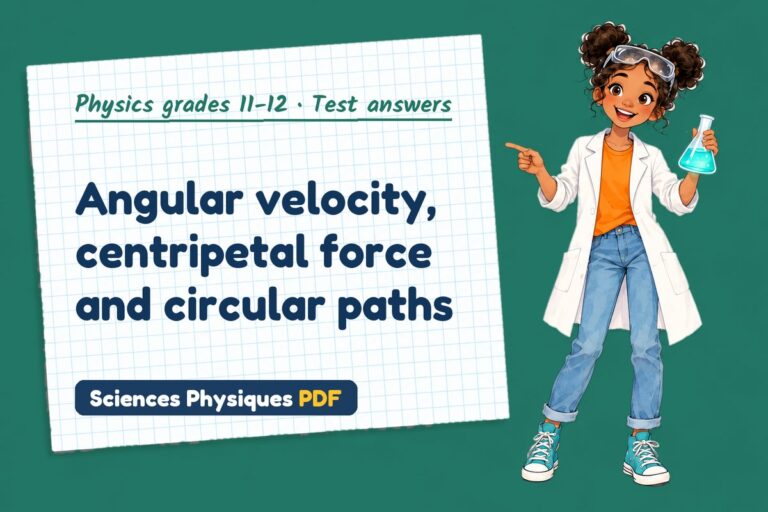 Circular motion test answers and mark scheme for A Level physics (free PDF download)
