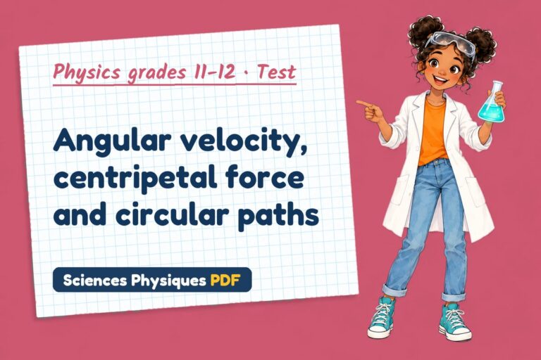 Circular motion test with answers for A Level physics (free PDF download)