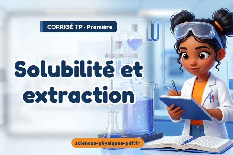 Solubilité et extraction : corrigé du TP de sciences physiques première – PDF gratuit à télécharger et imprimer