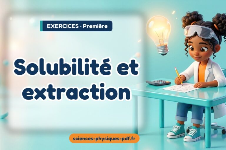 Solubilité et extraction : exercices de sciences physiques première – PDF gratuit à télécharger et imprimer