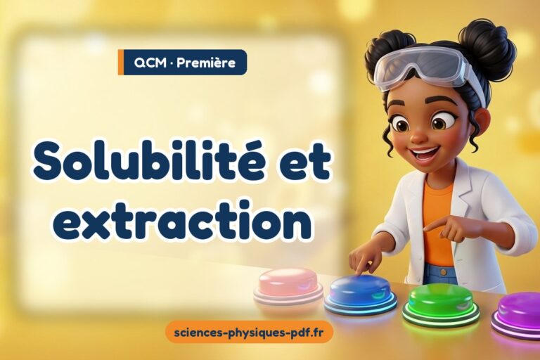 Solubilité et extraction : QCM de sciences physiques première