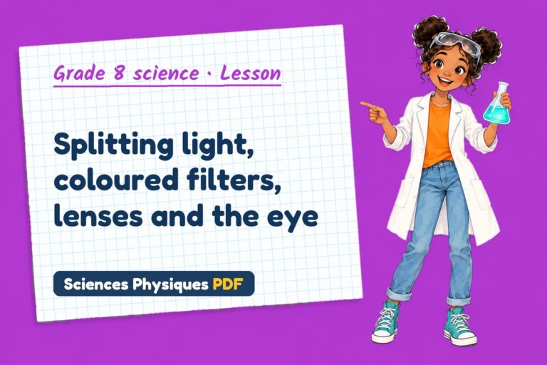 Colour and lenses notes and lesson for grade 8 science (free PDF download)