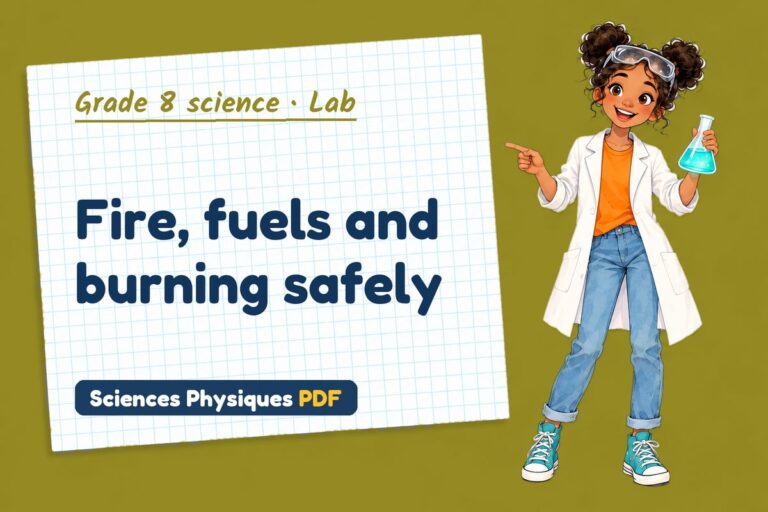 Combustion lab for grade 8 science: practical with sample results (free PDF download)
