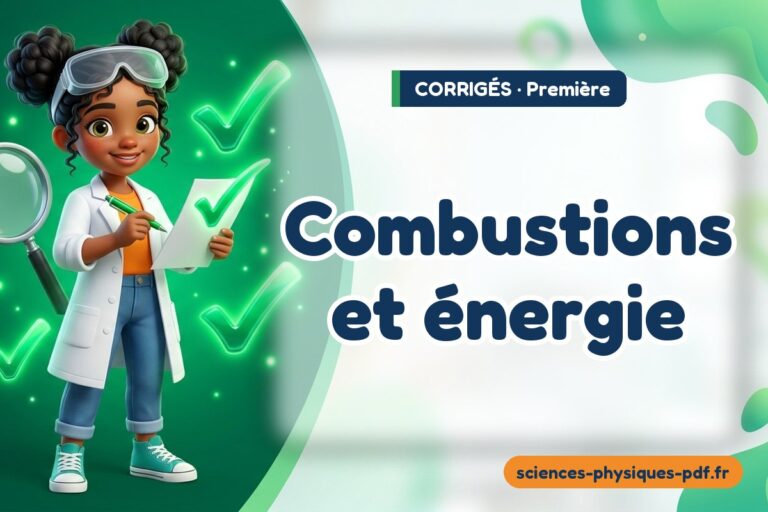 Combustions et énergie : corrigé des exercices de physique première – PDF gratuit à télécharger et imprimer