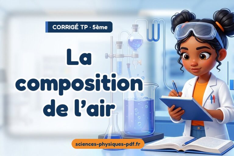 La composition de l’air : corrigé du TP de sciences physiques 5e – PDF gratuit à télécharger et imprimer