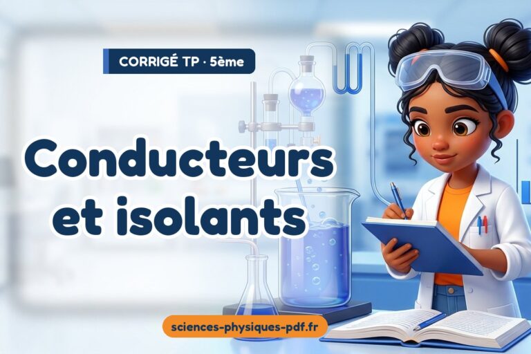 Conducteurs et isolants : corrigé du TP de sciences physiques 5e – PDF gratuit à télécharger et imprimer