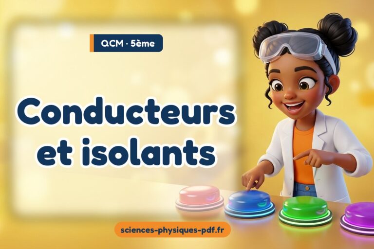 Conducteurs et isolants : QCM de sciences physiques en 5e