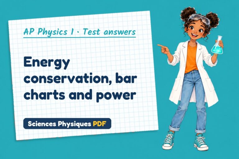 Conservation of energy test answers and mark scheme for AP Physics 1 (free PDF download)