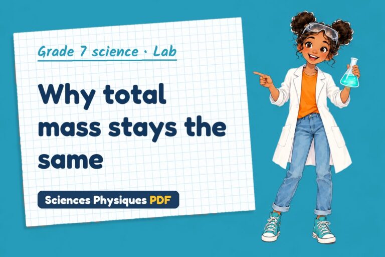 Conservation of mass lab for grade 7 science: practical with sample results (free PDF download)