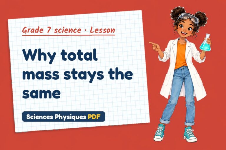 Conservation of mass notes and lesson for grade 7 science (free PDF download)