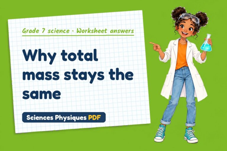 Conservation of mass worksheet answers for grade 7 science (free PDF download)